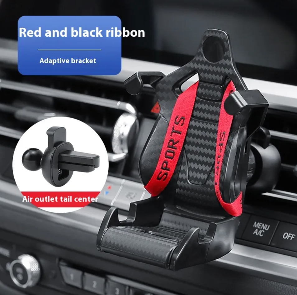 Racing Seat Car Phone Holder - 360° Rotatable Air Vent Clip - Solveiras