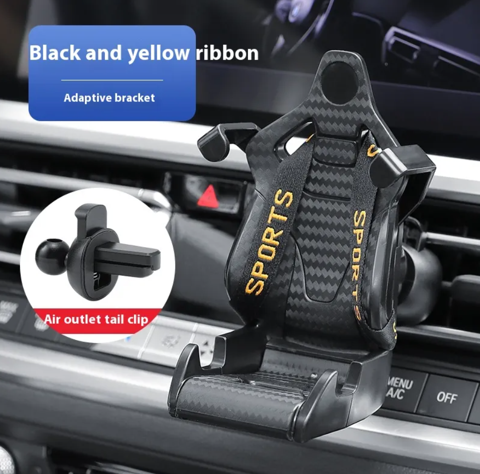 Racing Seat Car Phone Holder - 360° Rotatable Air Vent Clip - Solveiras